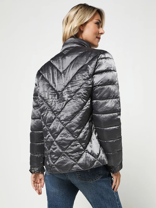 Doudoune En Tissu Satiné - Gris 4 Doudoune En Tissu Satiné - Gris – Image 2