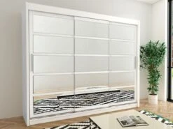 Armoire ROMELU 3 Portes Coulissantes 250 Cm Blanc