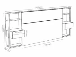 Tête De Lit SAMMY Avec Tables De Chevet 160x200 Cm Chêne Jackson/blanc -castorama shop 06 3199TETE c804
