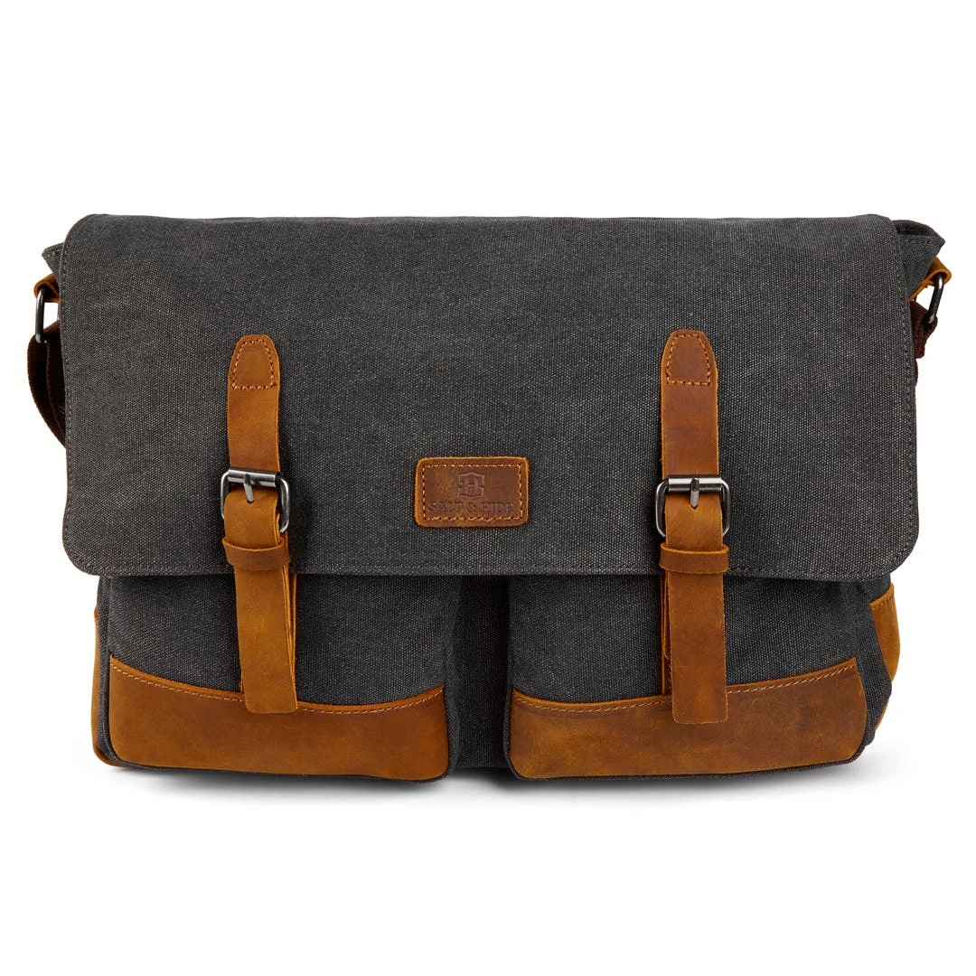 Salt & Hide Sac Spencer Gris Et Havane Pour Ordinateur Portable 3 Salt & Hide Sac Spencer Gris Et Havane Pour Ordinateur Portable – Image 2