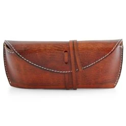 Salt & Hide Etui à Lunettes En Cuir Marron Cowboy