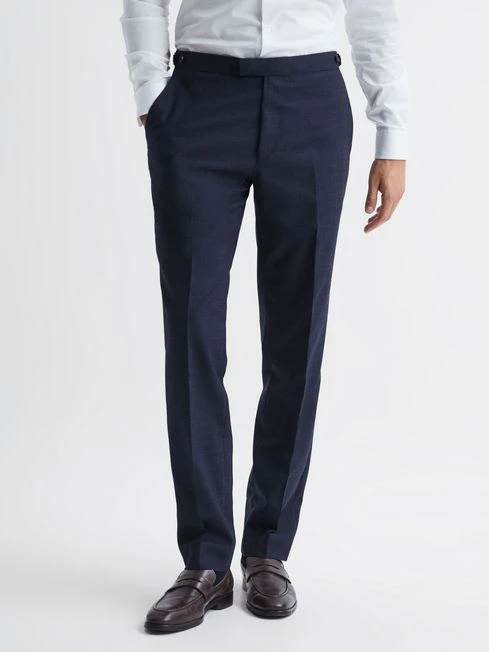 Reiss Blue Broadgate Prince Of Wales Check Mixer Trousers 3 Reiss Blue Broadgate Prince Of Wales Check Mixer Trousers