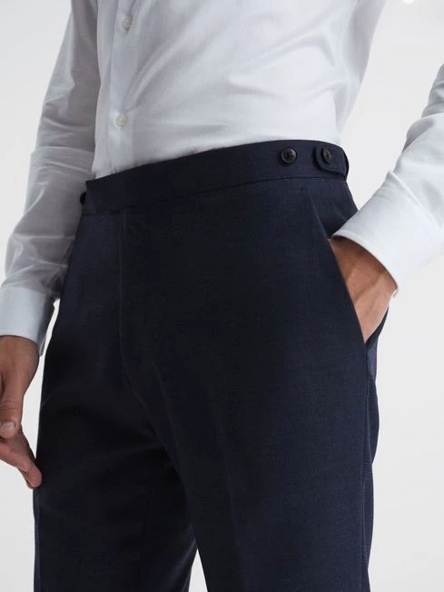 Reiss Blue Broadgate Prince Of Wales Check Mixer Trousers 6 Reiss Blue Broadgate Prince Of Wales Check Mixer Trousers â Image 4