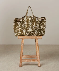 Hartford Sac De Plage Imprimé Palmiers Vert Militaire