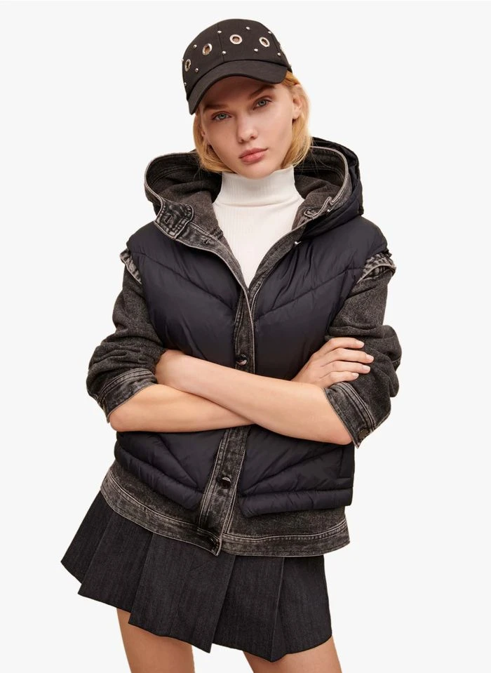 Maje BACILLY - Blouson Bi-matière | Noir 3 Maje BACILLY - Blouson Bi-matière | Noir