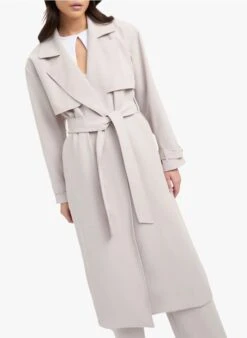 KOOKAI Trench Long à Col Tailleur Fluide | Gris