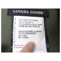 NEUF MANTEAU CANADA GOOSE VOYAGER 2404M TAILLE XL 44 DOUDOUNE NYLON COAT Kaki -castorama shop 829518 4