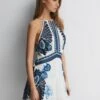 Reiss Blue Brianna Printed Halter Neck Mini Dress 2 Reiss Blue Brianna Printed Halter Neck Mini Dress -castorama shop U12 783s