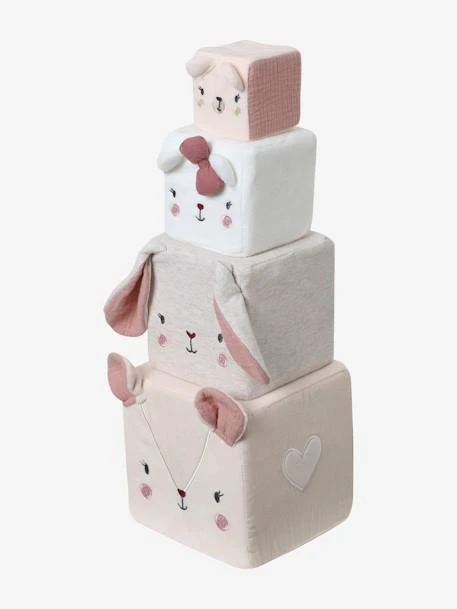 Cubes En Tissu GRENIER Beige - Vertbaudet 5 Cubes En Tissu GRENIER Beige - Vertbaudet – Image 3