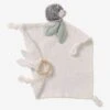 Doudou Carré En Coton Bio* Et Polyester + Hochet Rond LOVELY NATURE Blanc Moyen Uni Avec Decor - Vertbaudet -castorama shop doudou carre en coton bio et polyester hochet rond lovely nature