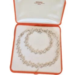 Hermès Rarissime Sautoir Argent Massif Argenté