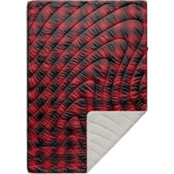 Rumpl Printed Sherpa Puffy Blanket 1 Person, Rouge/noir