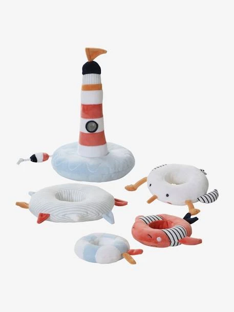 Tour à Empiler En Tissu LEON SUR LE PONTON Multicolore - Vertbaudet 6 Tour à Empiler En Tissu LEON SUR LE PONTON Multicolore - Vertbaudet – Image 4